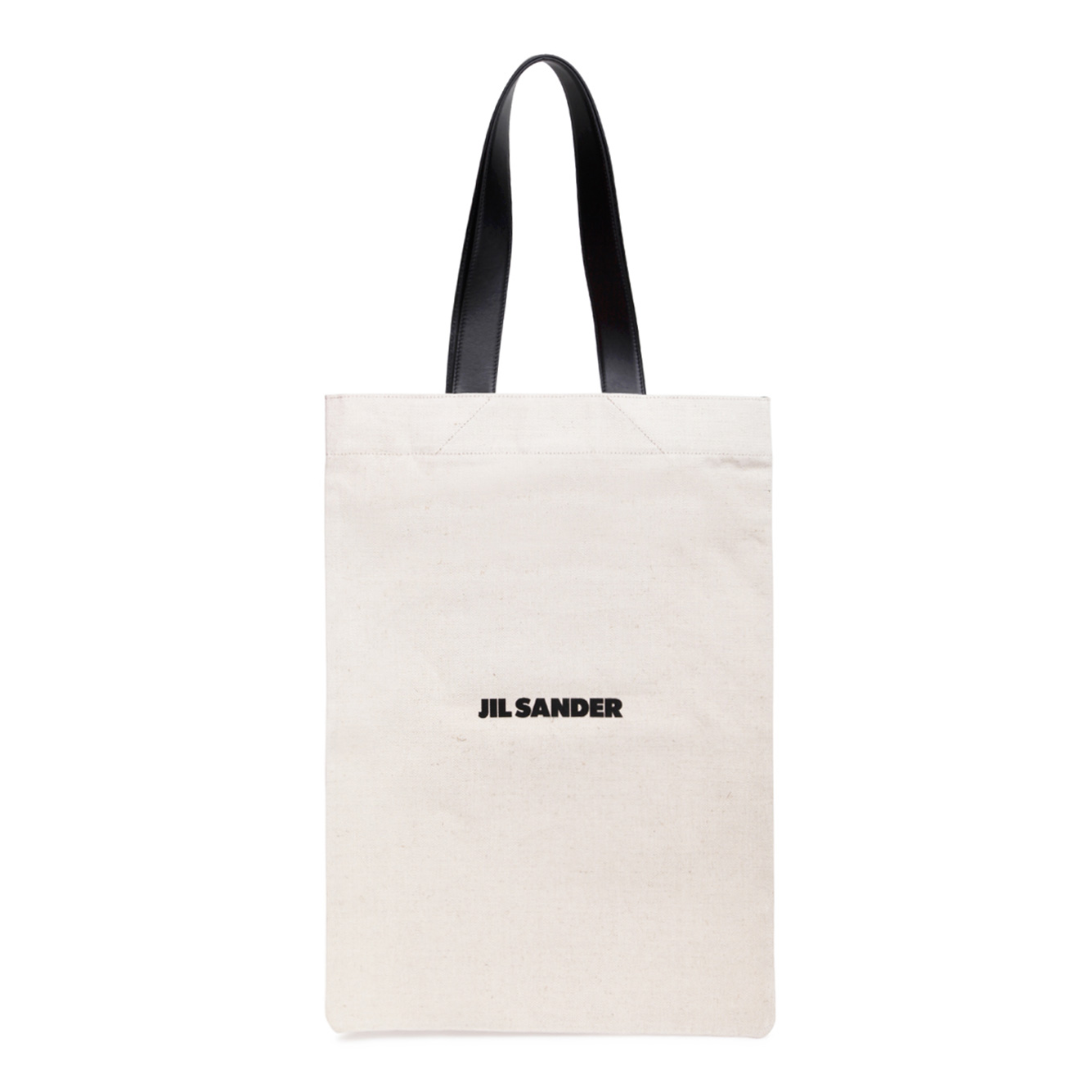 JIL SANDER 베이지 AND 블랙 로고 프린트 토트 백 MODEL J25WC0004P4917280